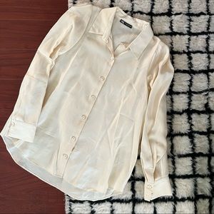 ZARA Cream Linen Button Down